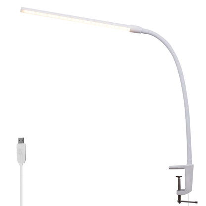 ZMH Schreibtischlampe LED Klemmbar - Wei? Tageslichtlampe Schreibtisch Lampe mit 3 Farbtemperatur und 5 Helligkeitsstufen Tischleuchte USB B¨¹rolampe 5W Arbeitsplatzleuchte Klemmlampe f¨¹r B¨¹ro