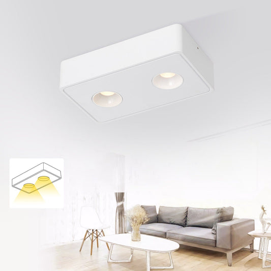 ZMH Spots Deckenleuchte LED Aufputz - Wei? Aufbaustrahler mit 2 Flammig Deckenspots 14W Warmwei? Deckenstrahler Eckig Modern Spotbaken Flach Aufbauspot f¨¹r K¨¹che Wohnzimmer Esszimmer Korridor Flur