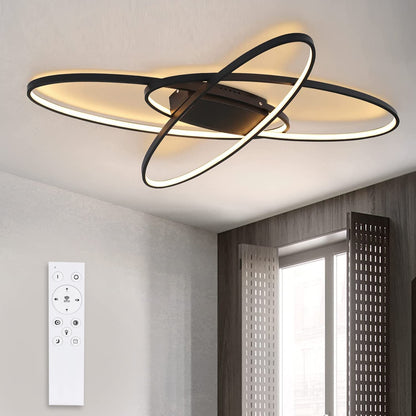 ZMH LED Deckenleuchte Dimmbar Schwarz Deckenlampe Modern Wohnzimmerlampe 75W mit Fernbedienung Innen Schlafzimmerlampe Deckenbeleuchtung f¨¹r Wohnzimmer Schlafzimmer K¨¹che esszimmer und B¨¹ro