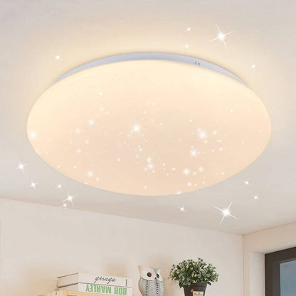 ZMH Deckenlampe LED Deckenleuchte Schlafzimmer - 18W Schlafzimmerlampe Sternenhimmel Warmweiß Ø30cm Rund Bad Deckenbeleuchtung IP44 Wasserdicht Badlampe für Wohnzimmer Kinderzimmer Küche Flur