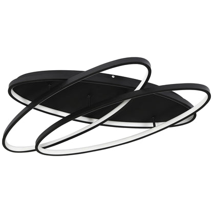 ZMH LED Deckenleuchte Wohnzimmer Deckenlampe - Modern Design 24W Schwarz Weiß Schlafzimmerlampe 3000K Warmweiß Wohnzimmerlampe 54CM Lampe Deko für Schlafzimmer Kinderzimmer Büro Flur Küche