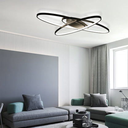 ZMH LED Deckenleuchte Dimmbar Schwarz Deckenlampe Modern Wohnzimmerlampe 75W mit Fernbedienung Innen Schlafzimmerlampe Deckenbeleuchtung f¨¹r Wohnzimmer Schlafzimmer K¨¹che esszimmer und B¨¹ro
