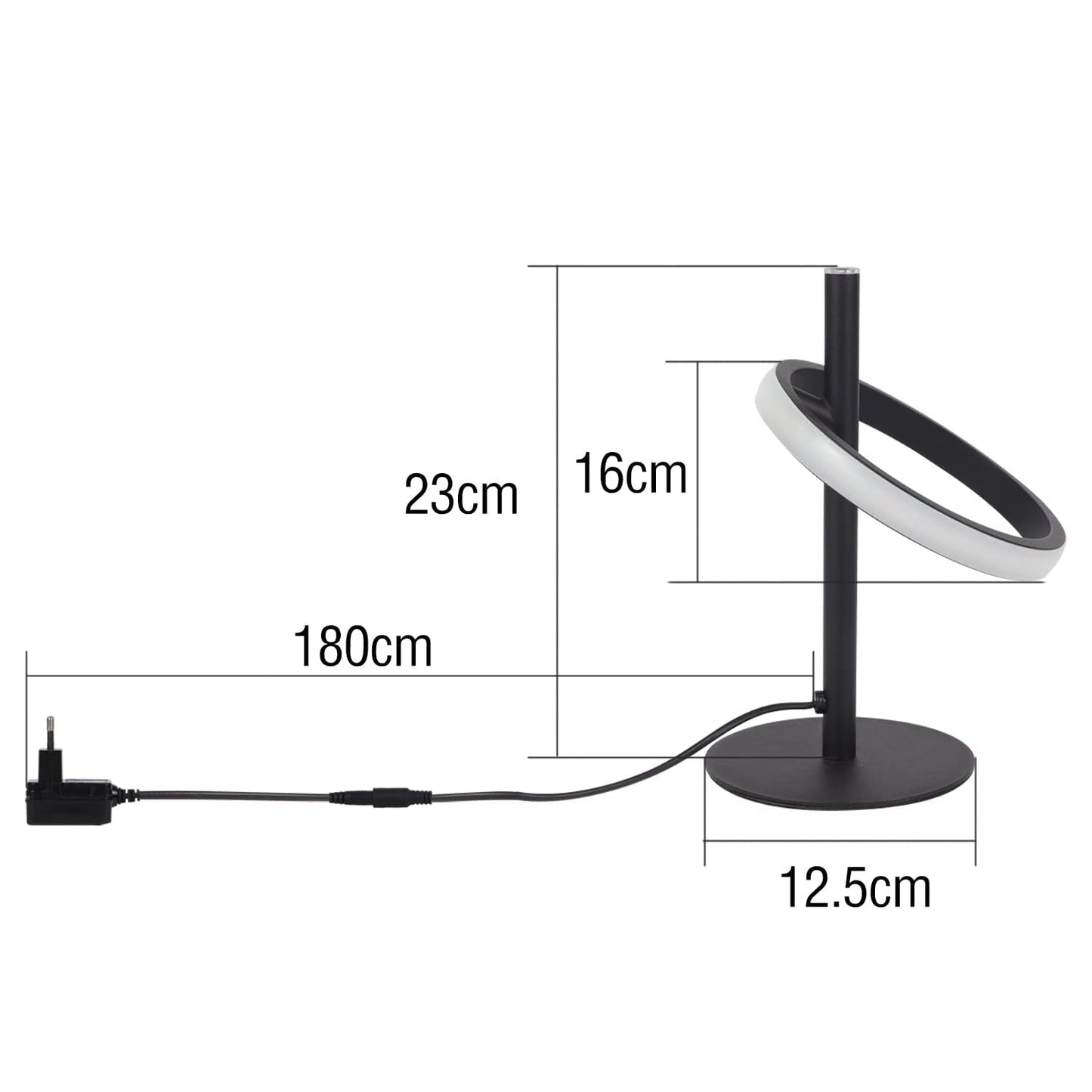 ZMH 2Er Tischlampe LED Tischleuchte Touch Dimmbar - Nachttischlampe Schwarz Nachttischleuchte Drehbaren Ringe 6W 3000K Warmweiß für Schlafzimmer Bett Wohnzimmer Kinderzimmer Bar Restaurant