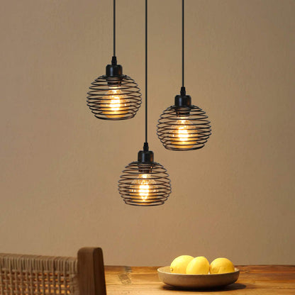 ZMH Pendelleuchte Esstisch H?ngelampe Vintage: Schwarz Esstischlampe E27 Esszimmerlampe Retro K¨¹che Industrial H?ngeleuchte Metall Pendellampe f¨¹r Esszimmer Wohnzimmer Arbeitszimmer B¨¹ro Restaurant
