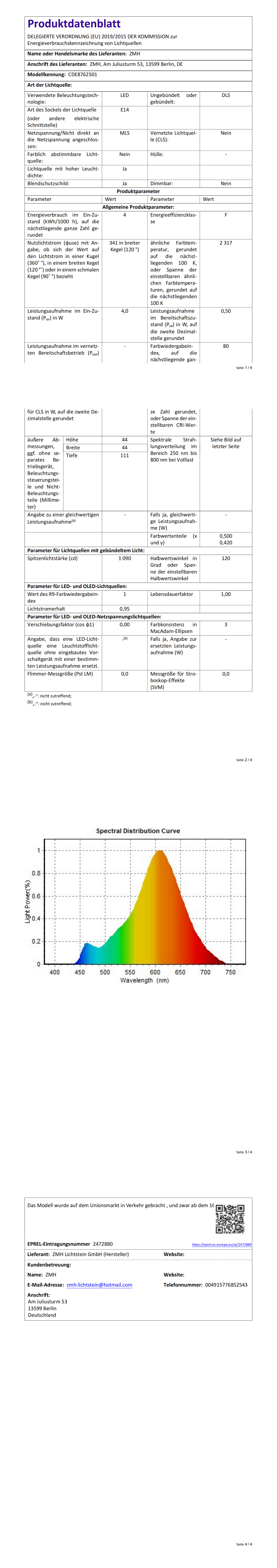 ZMH 4er pack E27 LED Warmweiss Vintage Glühbirnen - T45 LED Leuchtmittel Lampe E27 Birnen Edison 4W 2700K Energiesparlampe Light Bulbs Glühlampen Filament Retro Glas 360° Abstrahlwinkel