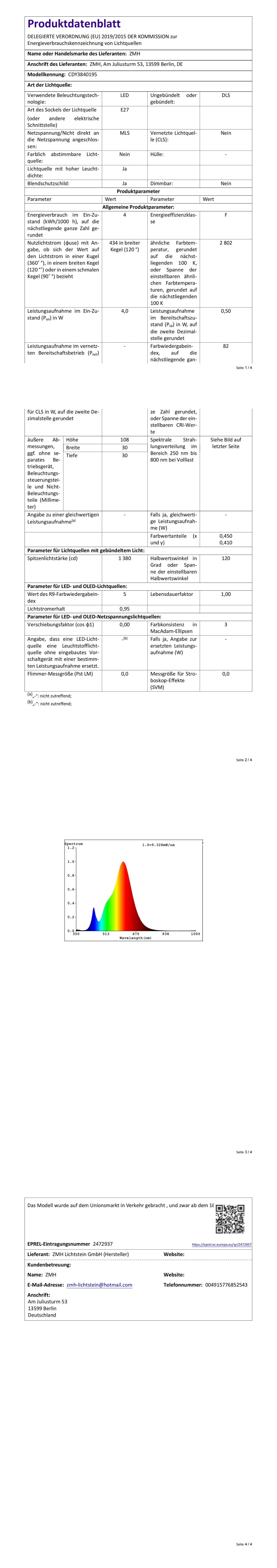 ZMH Glühbirne E27 LED Warmweiss - 6er Pack - T30 LED Lampe 4W Edison Vintage Leuchtmittel 2700K Warmweiß Licht Birne Retro Filament Energiesparlampe E27 Sockel Nicht Dimmbar Light Bulbs