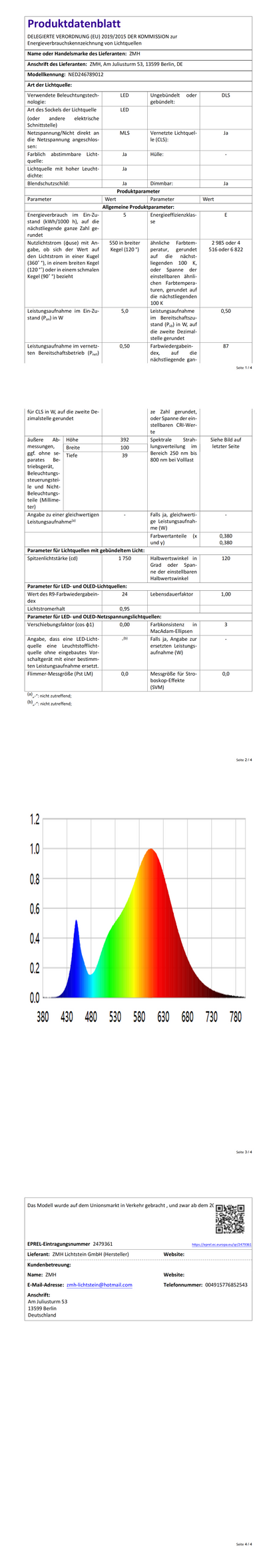ZMH Schreibtischlampe LED Klemmbar - Weiß Tageslichtlampe Schreibtisch Lampe mit 3 Farbtemperatur und 5 Helligkeitsstufen Tischleuchte USB Bürolampe 5W Arbeitsplatzleuchte Klemmlampe für Büro