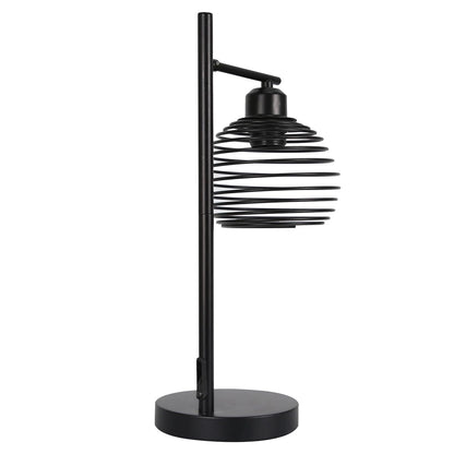 ZMH Tischlampe Vintage Nachttischlampe E27 - Schwarz Schlafzimmer industrial Tischleuchte aus Metall Max. 60W Retro Schreibtischlampe für Wohnzimmer Bedside Kinderzimmer Büro/inkl. Schalter/ohne Birne