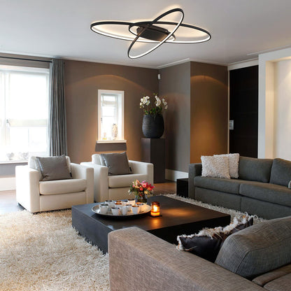 ZMH LED Deckenleuchte Dimmbar Schwarz Deckenlampe Modern Wohnzimmerlampe 75W mit Fernbedienung Innen Schlafzimmerlampe Deckenbeleuchtung f¨¹r Wohnzimmer Schlafzimmer K¨¹che esszimmer und B¨¹ro
