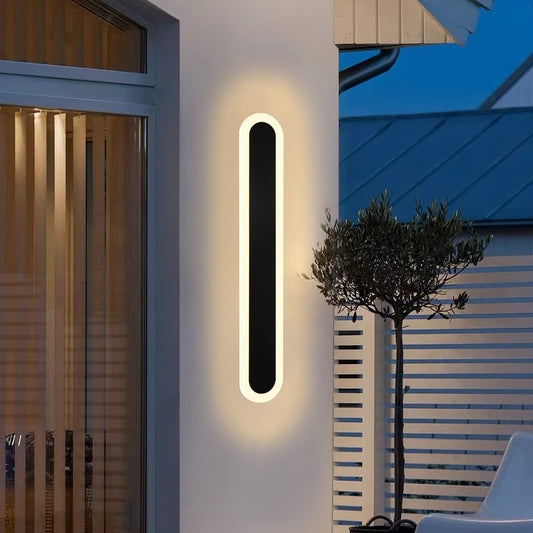 ZMH LED Wandleuchte Aussen Wandlampe: 50cm Villa Außenwandleuchte Schwarz Lang Außenlampe IP65 Wasserdicht Modern Außenleuchte10W Wandbeleuchtung für Flur Bad Schlafzimmer Garten Treppenhaus Terrasse