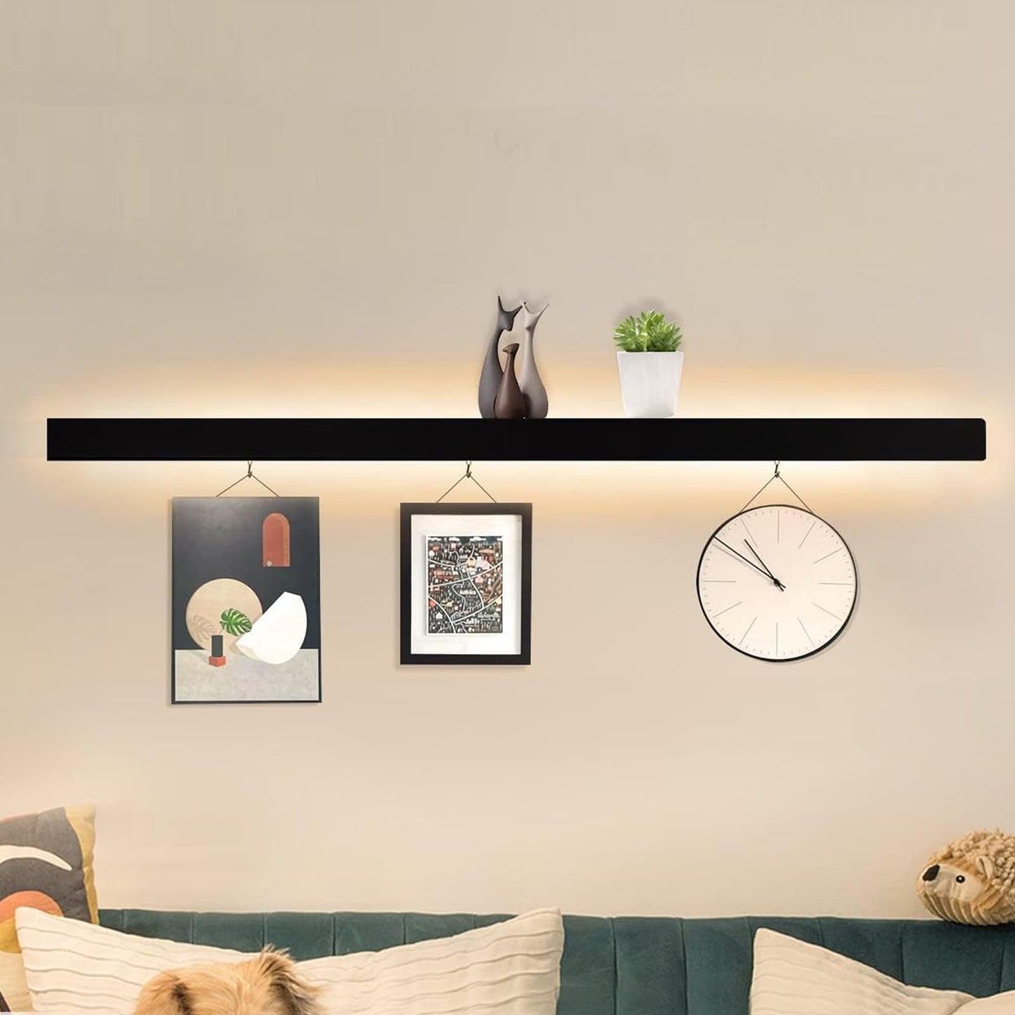 ZMH LED Wandleuchte Innen Wandlampe - Schwarz 100CM Lang Flurlampe Up Down Treppenhauslampe 37W Warmweiß Küchenlampe mit 3 Haken Wandbeleuchtung für Schlafzimmer Küche Eingang Treppenhaus