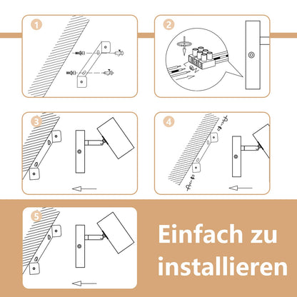 ZMH Deckenstrahler 1 Flammig Deckenleuchte Holz - Deckenlampe Flur Schwarz Metall Modern GU10 350°Deckenspot Drehbar für Wohnzimmer Schlafzimmer Küche,Ohne Leuchtmittel Max.40W