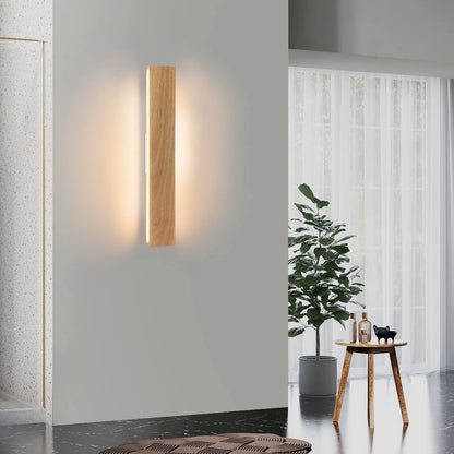 ZMH LED Wandleuchte innen Wandlampe - 52CM Holz Modern Flurlampe Up und Down Design 17W Treppenhauslampe Indirekt 3000K Warmweiß Wandbeleuchtung für Wohnzimmer Schlafzimmer Flur Treppenhaus Bett Küche