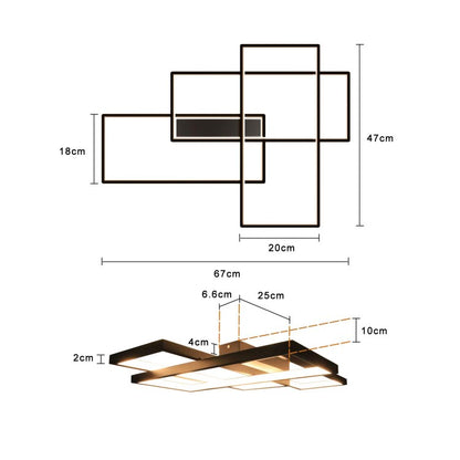 ZMH Deckenlampe LED Deckenleuchte Wohnzimmer - 67cm Wohnzimmerlampe Schwarz Schlafzimmerlampe Modern 35W Schlafzimmer Deckenbeleuchtung Warmweiß Küchenlampe Groß Flurlampe für Küche Flur Esszimmer