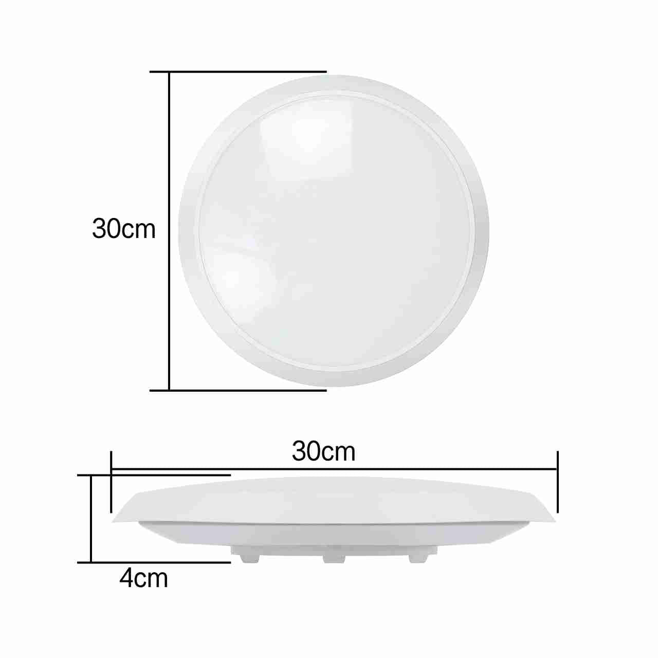 ZMH Deckenlampe LED Deckenleuchte mit Bewegungsmelder - 15W IP44 Wasserdicht Flurlampe Decke Modern Sensor Ø30CM Deckenbeleuchtung 4000K für Bad Flur Garage Treppenhaus Werkstatt Keller Balkon