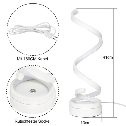 ZMH LED Tischlampe Touch Dimmbar Nachttischlampe : Modern Tischleuchte 12W Schreibtischlampe mit 1,6M Kabel Spiral Bettlampe Schlafzimmerlampe aus Metall Nachtlampe Dekolampe für Wohnzimmer Büro