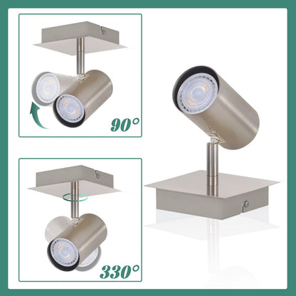 ZMH Deckenstrahler 1 Flammig Deckenleuchte GU10 - LED Deckenlampe Flur 330¡ãSchwenkbar Modern Deckenspots Innen f¨¹r Schlafzimmer Wohnzimmer Kinderzimmer K¨¹che Flur Ohne Leuchtmittel