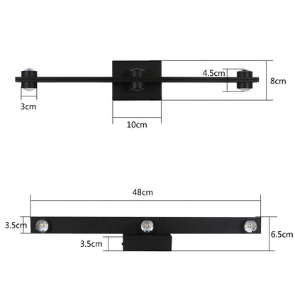 ZMH LED Wandleuchte innen schwarz Wandlampe - 7W Modern Treppenhaus Wandbeleuchtung 3000K Warmweiß Up Down Spotlich Wohnzimmer Wandlicht Flurlampe aus Metall Wanddeko für Schlafzimmer Kinderzimmer