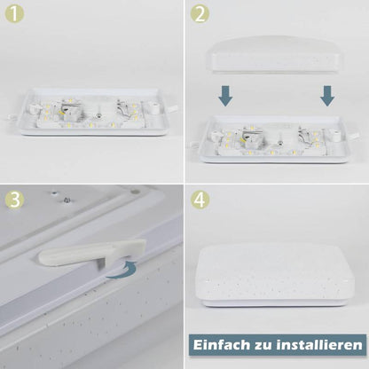 ZMH Deckenlampe LED Deckenleuchte Schlafzimmer - 21cm Schlafzimmerlampe Sternenhimmel 15W Flurlampe Quadratisch Küchenlampe Neutralweiß Küche Deckenbeleuchtung Sternendekor für Flur Kinderzimmer