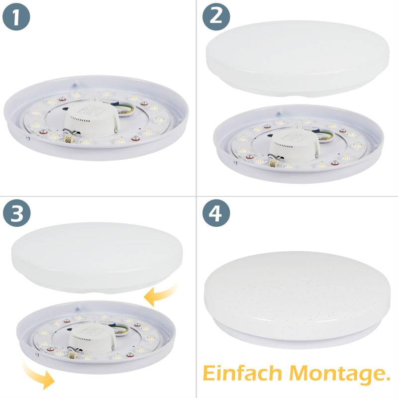 ZMH Deckenlampe LED Deckenleuchte Schlafzimmer - Ø21cm Schlafzimmerlampe Sternenhimmel 15W Flurlampe Neutralweiß Küchenlampe Rund Flur Deckenbeleuchtung Sternendekor für Küche Kinderzimmer Esszimmer