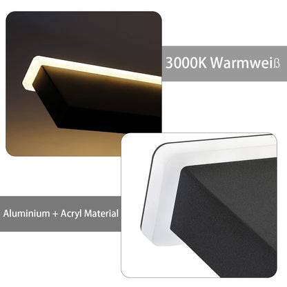 ZMH LED Wandleuchte Innen Wandlampe - Schwarz 100CM Lang Flurlampe Up Down Treppenhauslampe 37W Warmweiß Küchenlampe mit 3 Haken Wandbeleuchtung für Schlafzimmer Küche Eingang Treppenhaus