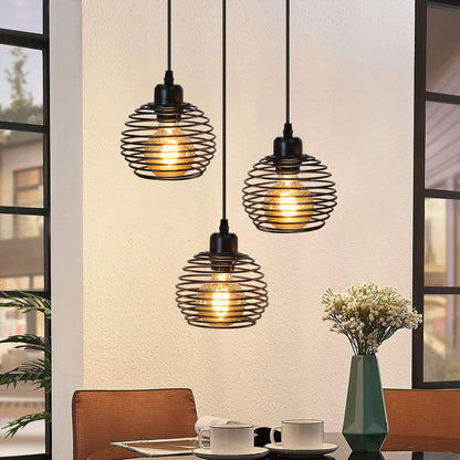 ZMH Pendelleuchte Esstisch H?ngelampe Vintage: Schwarz Esstischlampe E27 Esszimmerlampe Retro K¨¹che Industrial H?ngeleuchte Metall Pendellampe f¨¹r Esszimmer Wohnzimmer Arbeitszimmer B¨¹ro Restaurant