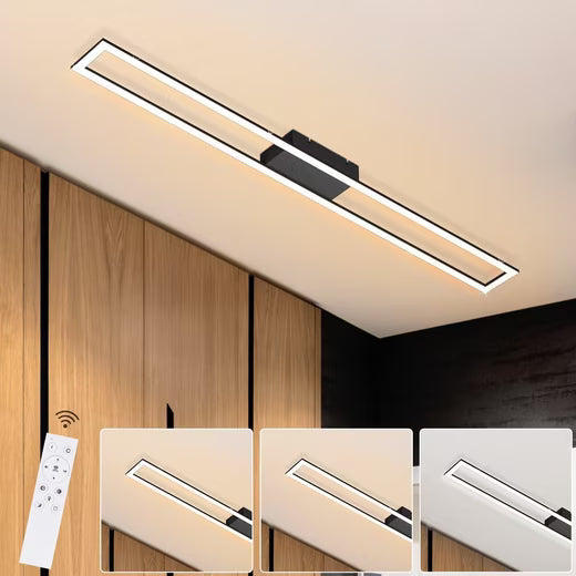 LED Deckenleuchte Whonzimmer 108cm Kristall Rechteckig Modern Dimmbar Deckenlampe 40W
