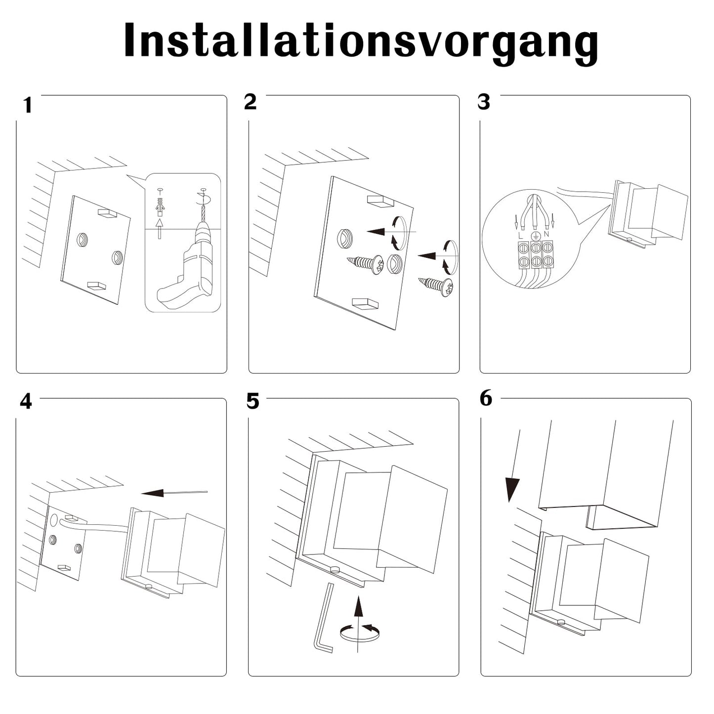 ZMH LED Wandleuchte Innen Wandlampe - 4ER Set Außenwandleuchten Grau Aussenlampe Aussen Wandbeleuchtung Außenlampe Up Down Außenleuchte IP65 Außenbeleuchtung 3000K Warmweiß für Hauswand Garten