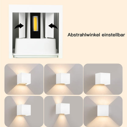 ZMH LED Wandleuchte Aussen Wandlampe - Up Down Außenwandleuchten Weiß innen Wandbeleuchtung Außenlampe Wand 5W IP65 Wasserdicht aus Metall 3000K Außenleuchte Wandstrahler für Hauswand Flur Garten