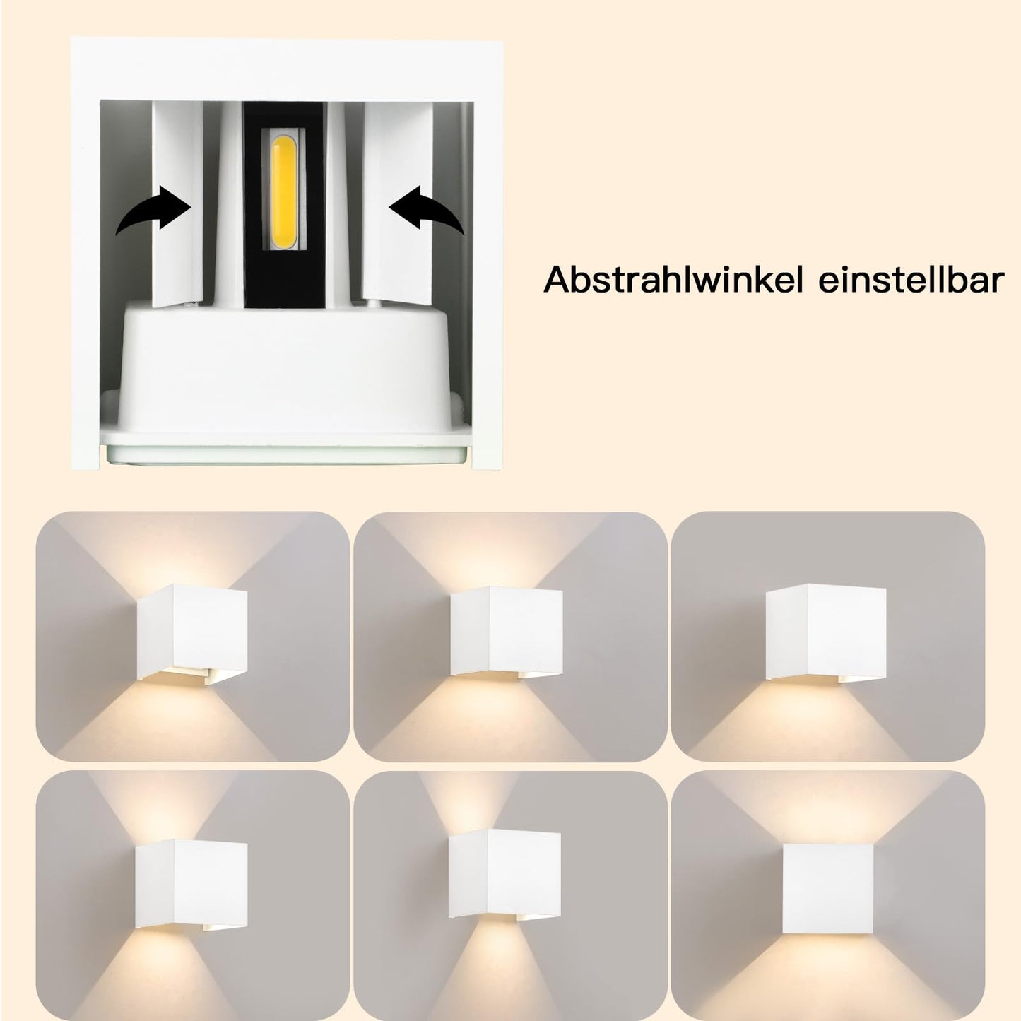 ZMH LED Wandleuchte aussen Wandlampe - 2 Stück Außenwandleuchte Schwarz Aussen Wandbeleuchtung innen Up Down Wandstrahler 5W IP65 Wasserdicht 3000K Außenlampe Wand Aussenleuchte für Hauswand Flur