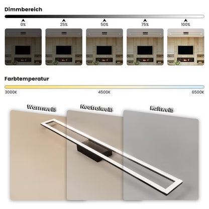LED Deckenleuchte Whonzimmer 108cm Kristall Rechteckig Modern Dimmbar Deckenlampe 40W