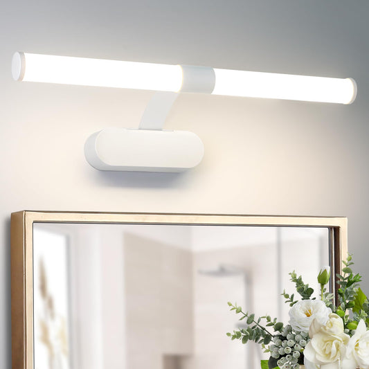 ZMH LED Spiegelleuchte Bad 40CM - Spiegellampe Badezimmer 6W Badleuchte Wand Wasserdicht IP44 Wandlampe Modern Neutralweiß 4000K Badlampe Weiß Wandleuchte für Keller Küche Badschrank