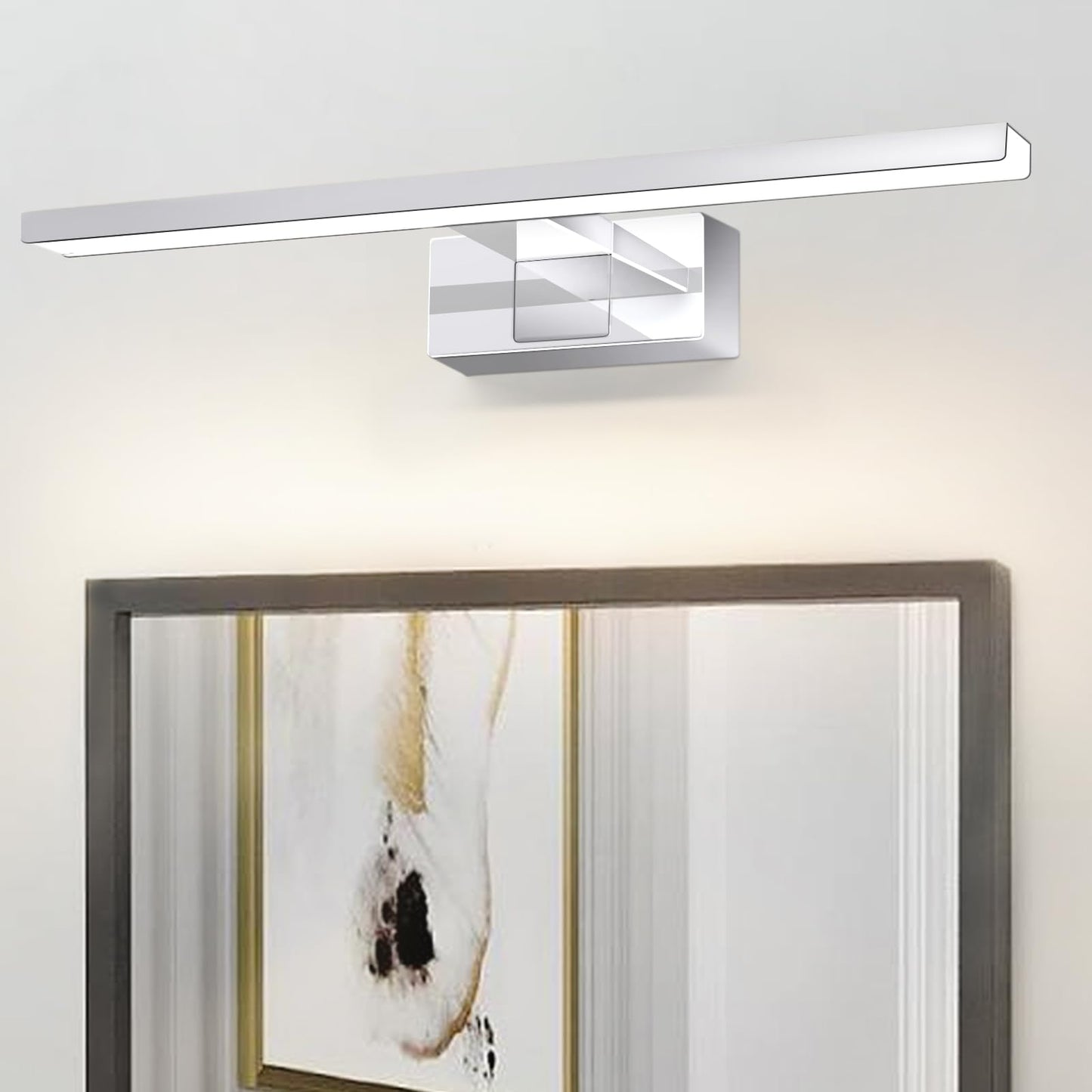 ZMH  LED Spiegelleuchte Bad Spiegellampe - 6W Badleuchte Wand 30CM Wandlampe Badezimmer Wasserdicht IP44 Wandleuchte Chrom Modern Neutralweiß 4000K Badlampe Wandmontage für Keller Küche Badschrank