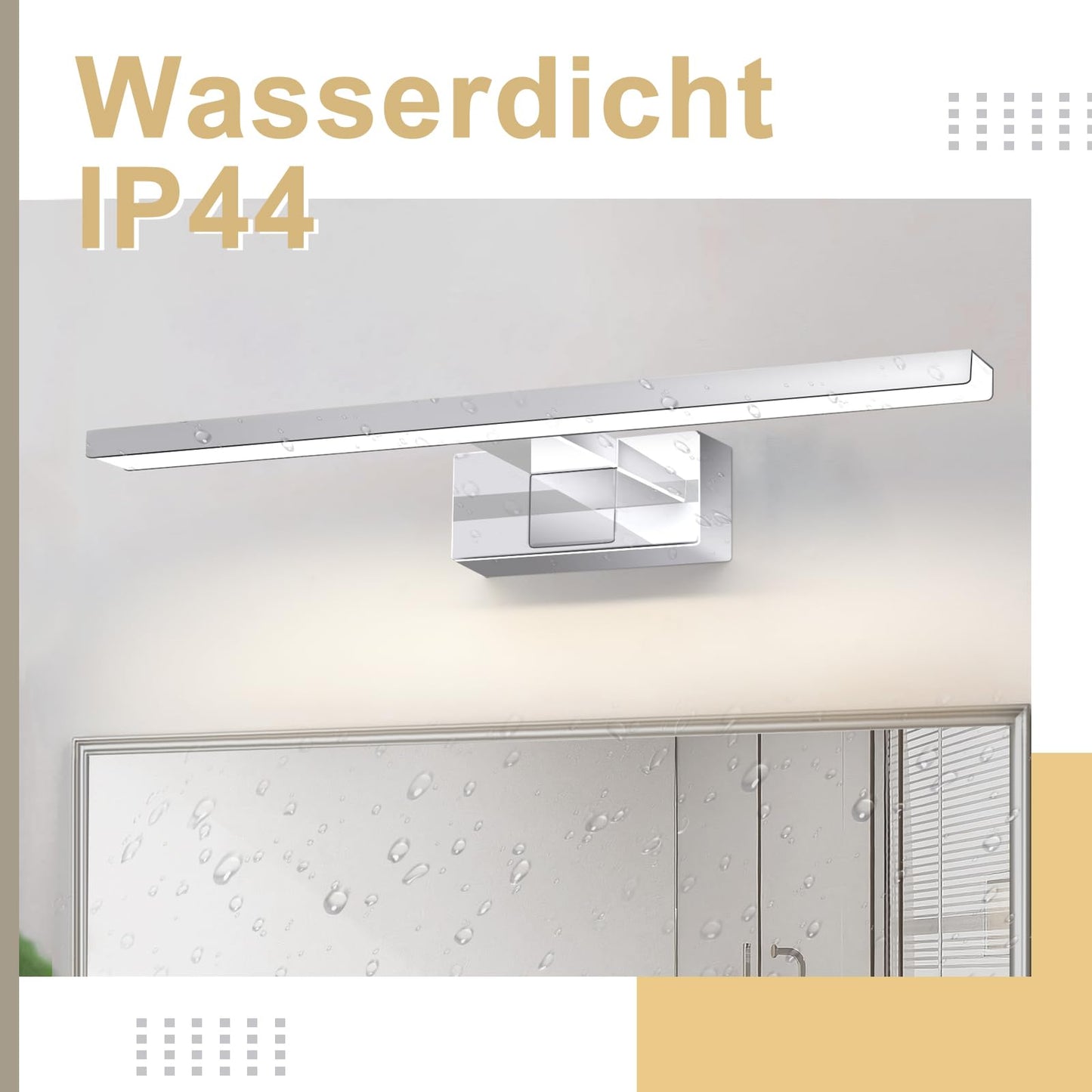 ZMH  LED Spiegelleuchte Bad Spiegellampe - 6W Badleuchte Wand 30CM Wandlampe Badezimmer Wasserdicht IP44 Wandleuchte Chrom Modern Neutralweiß 4000K Badlampe Wandmontage für Keller Küche Badschrank