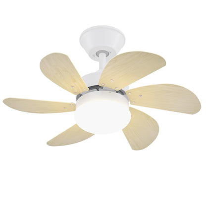 ZMH Deckenventilator Mit Beleuchtung und Fernbedienung Leise - Deckenlampe 6 Flügeln Ø75 cm Ventilator Timing Deckenleuchte Einzelleuchte Fan Sommer-/Winter Schlafzimmer Esszimmer/Holzfarbe