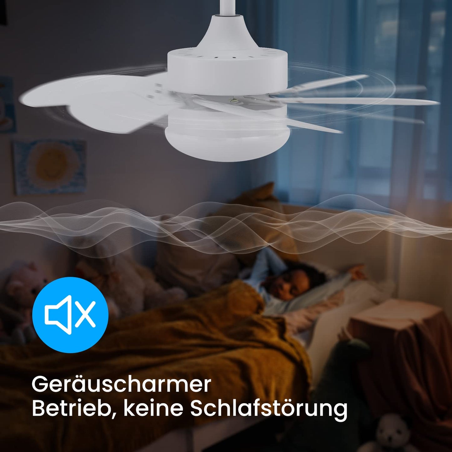 ZMH Deckenventilator Mit Beleuchtung und Fernbedienung Leise - Deckenlampe Wohnzimmer 6 Flügeln Ø75 cm Ventilator Timing Deckenleuchte Fan Sommer-/Winter für Schlafzimmer Küche - Ohne Glühbirne