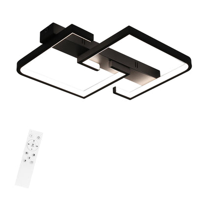 ZMH Deckenlampe LED Deckenleuchte Wohnzimmer Dimmbar mit Fernbedienung 45W 60CM Schwarz Wohnzimmerlampe aus Metall Modern Design Schlafzimmerlampe für Schlafzimmer Esszimmer Küchen Arbeitszimmer