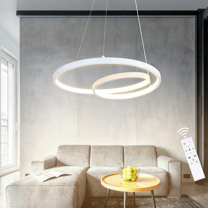 ZMH Pendelleuchte Esstisch Hängelampe LED: 40CM Weiß Hängend Lampe Dimmbar Hängeleuchte Design Esszimmerlampe Modern Esstischlampe mit Fernbedienung Pendellampe für Wohnzimmer Schlafzimmer Küche