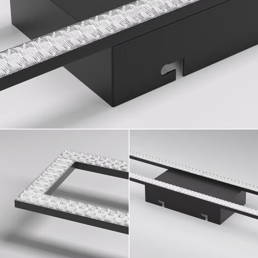 LED Deckenleuchte Whonzimmer 108cm Kristall Rechteckig Modern Dimmbar Deckenlampe 40W