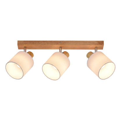 ZMH Deckenleuchte 3 Flammig Deckenlampe Flur - Deckenstrahler Modern Holz Deckenspot Wandstrahler Schwenkbar 350° E14 MAX.25W lampe für Wohnzimmer Schlafzimmer Küche (ohne Leuchtmittel)