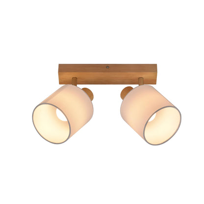 ZMH Deckenleuchte 2 Flammig Deckenlampe Flur - Deckenstrahler Vintage Holz Deckenspot Wandstrahler Schwenkbar 350° E14 MAX.25W lampe für Wohnzimmer Schlafzimmer Küche (ohne Leuchtmittel)