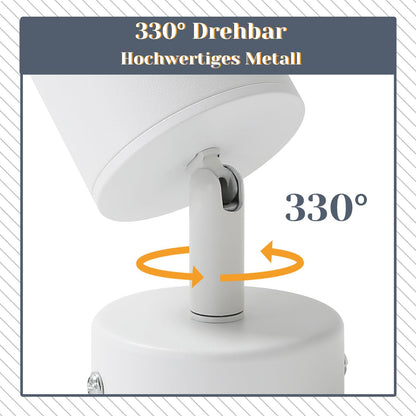 ZMH LED Deckenleuchte Weiß Deckenstrahler: GU10 Deckenlampe Spots 1 Flammig 330°Schwenkbar Deckenspots Modern Flurlampe Industrial Wandstrahler für Wohnzimmer Schlafzimmer Küche Ohne Leuchtmittel