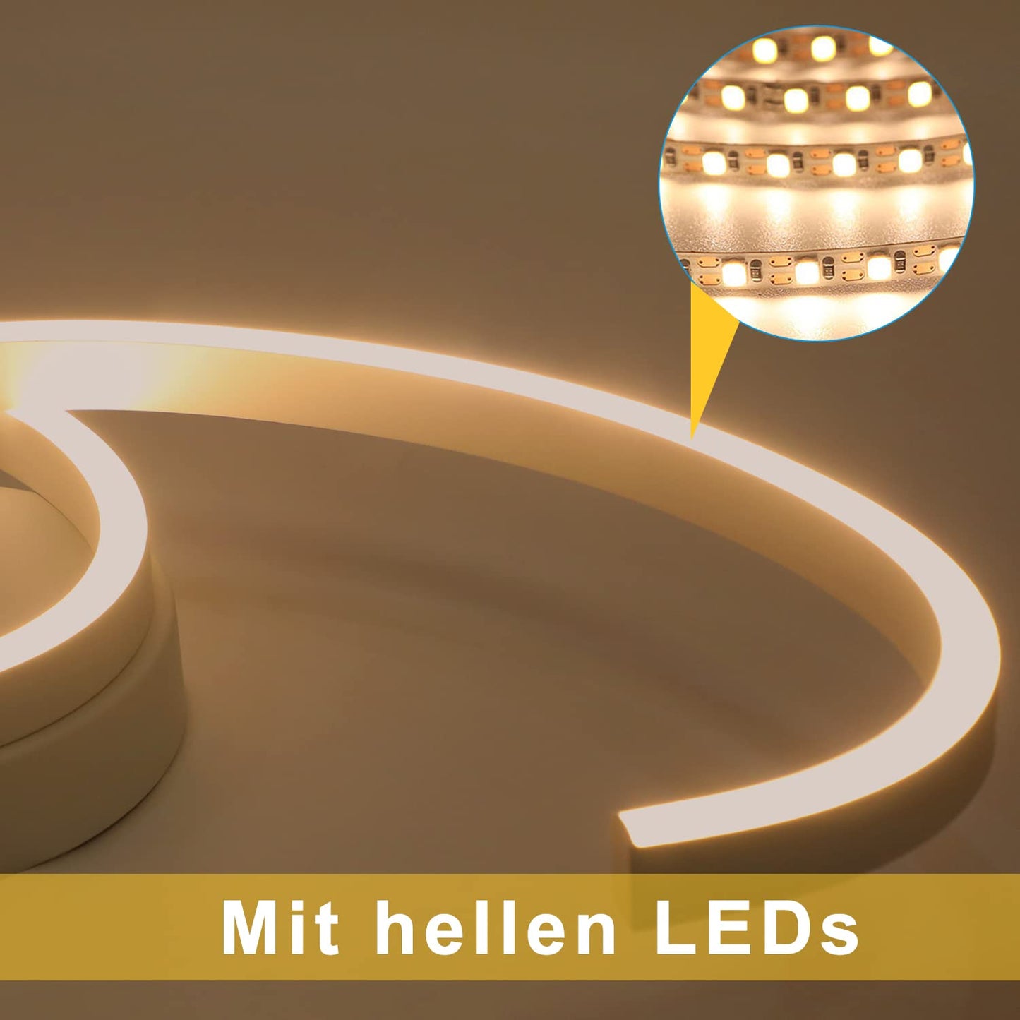 ZMH Deckenlampe Schlafzimmer LED Deckenleuchte - Schlafzimmerlampe Modern 24W Wohnzimmer Deckenbeleuchtung 60CM Wohnzimmerlampe Weiß Küchelampe Warmweiß für Schlafzimmer Küche Flur Esszimmer