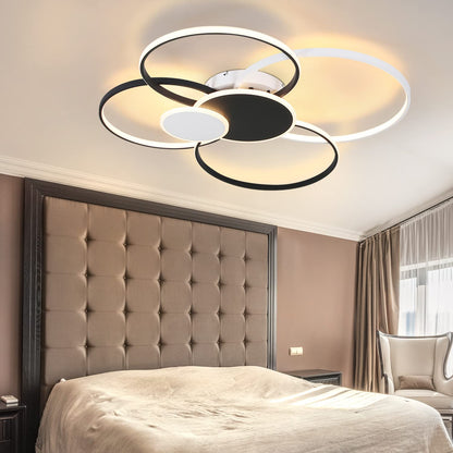 ZMH Deckenlampe LED Deckenleuchte Wohnzimmer - Modern Groß Wohnzimmerlampe 94CM Dimmbar Schlafzimmerlampe Ring Design 72W Deckenbeleuchtung mit Fernbedienung für Schlafzimmer Büro Hotel Küche