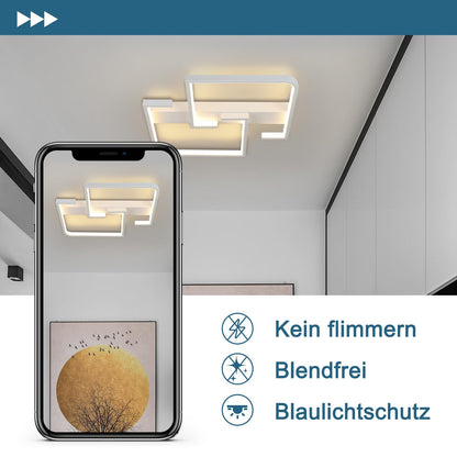 ZMH Deckenlampe LED Deckenleuchte Modern Klein Flurlampe 19W 30CM Küchenlampe Weiße Schlafzimmerlampe Warmweiß 3000K Geometrie Design für Innen Flur Schlafzimmer Küche Wohnzimmer Studio