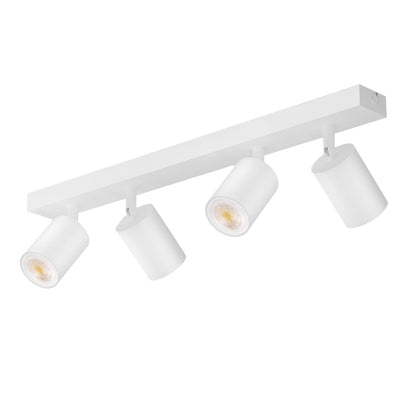 ZMH Deckenstrahler 4 Flammig Deckenlampe Wohnzimmer - Weiss Deckenleuchte Modern GU10 Deckenspot Schwenkbar 350° MAX.25W Küchenlampe Spot für Schlafzimmer Küche Flur (ohne Leuchtmittel)