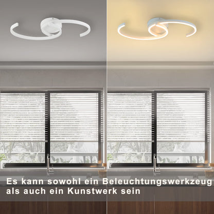 ZMH Deckenlampe Schlafzimmer LED Deckenleuchte - Schlafzimmerlampe Modern 24W Wohnzimmer Deckenbeleuchtung 60CM Wohnzimmerlampe Weiß Küchelampe Warmweiß für Schlafzimmer Küche Flur Esszimmer