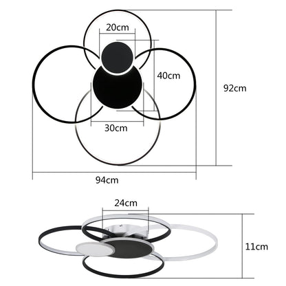 ZMH Deckenlampe LED Deckenleuchte Wohnzimmer - Modern Groß Wohnzimmerlampe 94CM Dimmbar Schlafzimmerlampe Ring Design 72W Deckenbeleuchtung mit Fernbedienung für Schlafzimmer Büro Hotel Küche