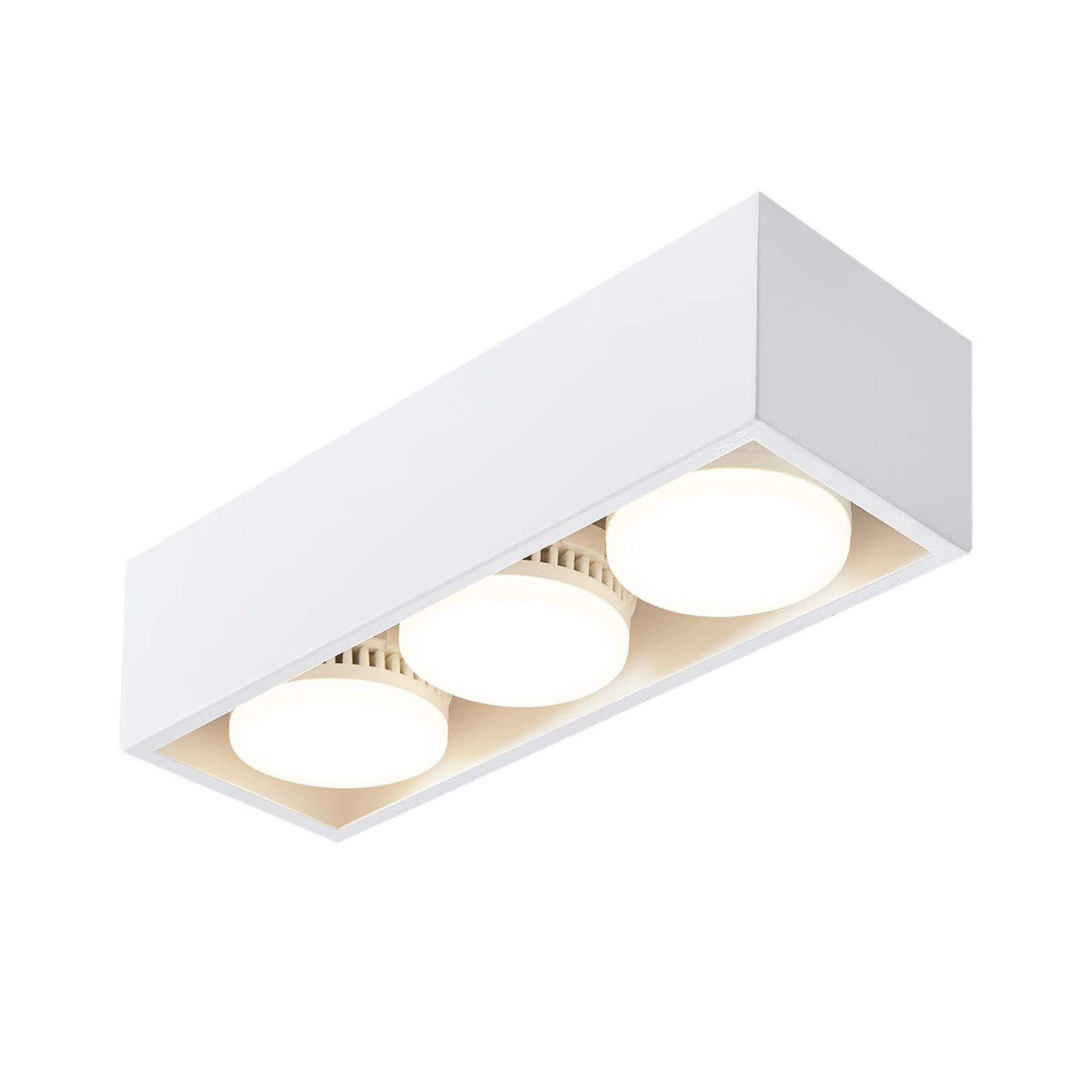 ZMH Deckenleuchte Aufputz LED Deckenspots - Weiß Deckenstrahler Modern Aufbaustrahler mit 3 Flammig Schwenkbar Aufbauspot Eckig Warmweiß 3x5W GX53 für Küche Wohnzimmer Esszimmer Schlafzimmer Flur