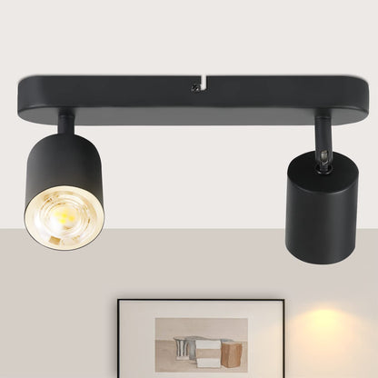 ZMH LED Deckenlampe Deckenstrahler 2 Flammig - Schwarz Deckenleuchte Flur Metall Deckenspots Schwenkbar GU10 Design Strahler 350° Spots für Wohnzimmer Schlafzimmer Treppenhaus Küche - Ohne Glühbirne